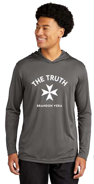 Truth Logo, Full Front. Hoodie Workout.