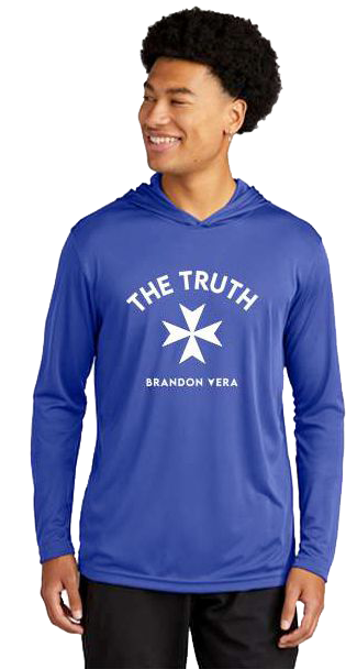 Truth Logo, Full Front. Hoodie Workout.