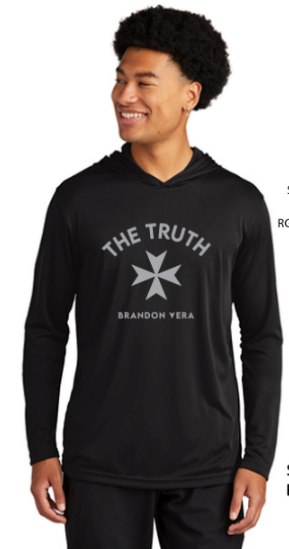 Truth Logo, Full Front. Hoodie Workout.