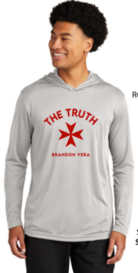 Truth Logo, Full Front. Hoodie Workout.